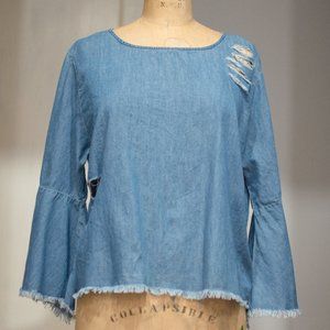 Denim Bell Armed Distressed Tunic